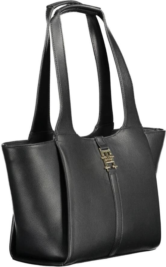 Tommy Hilfiger Zwarte Dames Schoudertas Contrast Details Black Dames