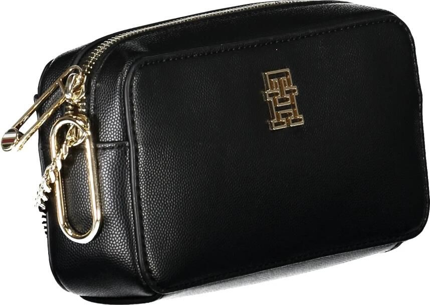 Tommy Hilfiger Zwarte Crossbody Tas met Kettingriem Black Dames