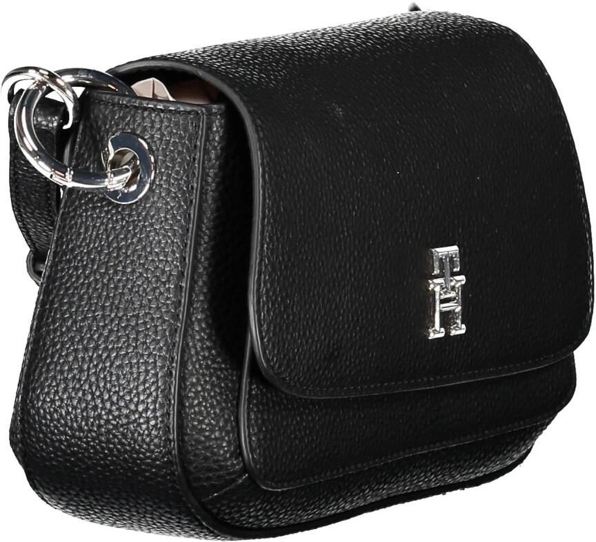 Tommy Hilfiger Verstelbare schoudertas met zak en sluiting Black Dames