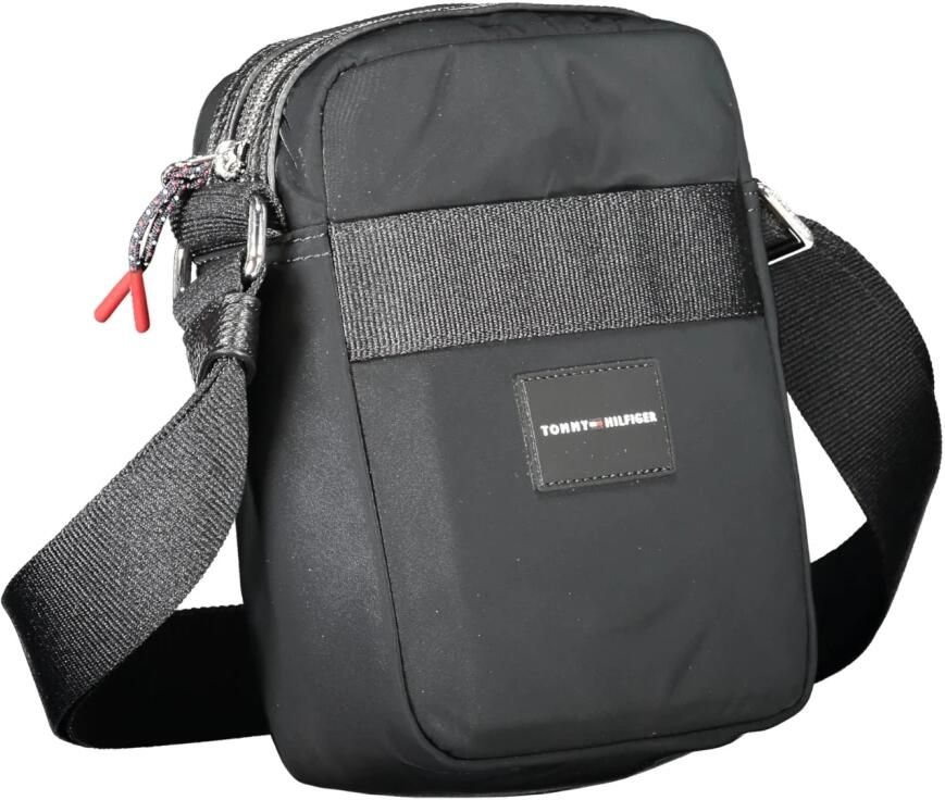 Tommy Hilfiger Verstelbare Schoudertas Zwart Contrastdetails Ritssluiting Black Heren
