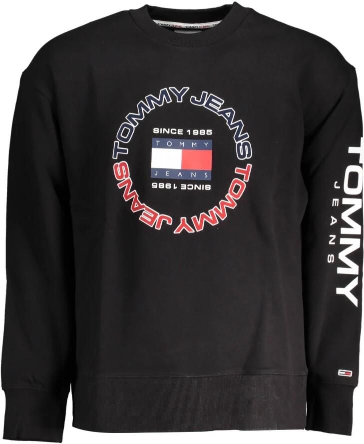 Tommy Hilfiger Zwarte Sweatshirt met Print en Lange Mouwen Black Heren