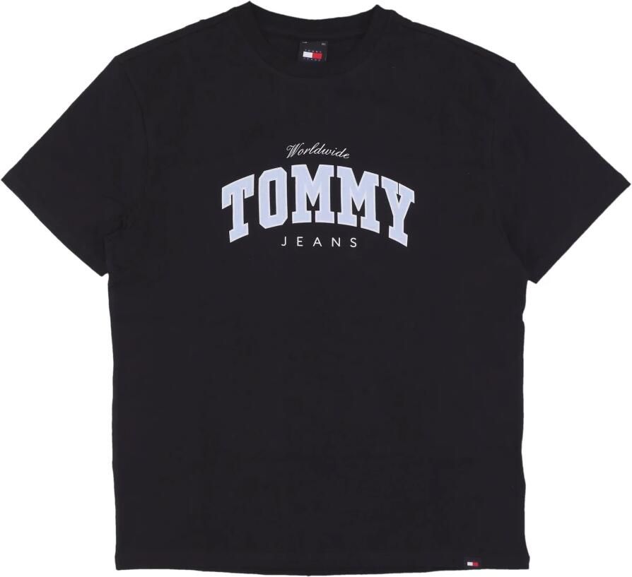Tommy Hilfiger Zwarte Varsity Tee Korte Mouw T-shirt Black Heren