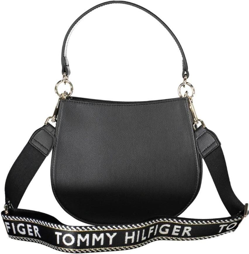 Tommy Hilfiger Zwarte Dameshandtas met Verstelbare Band en Ritssluiting Black Dames