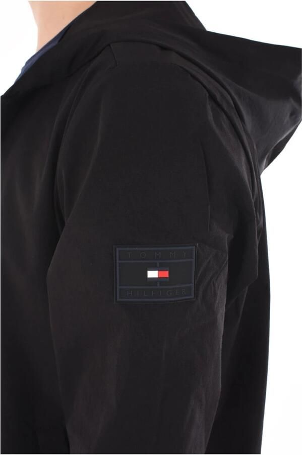 Tommy Hilfiger Zwarte windjack met capuchon Black Heren