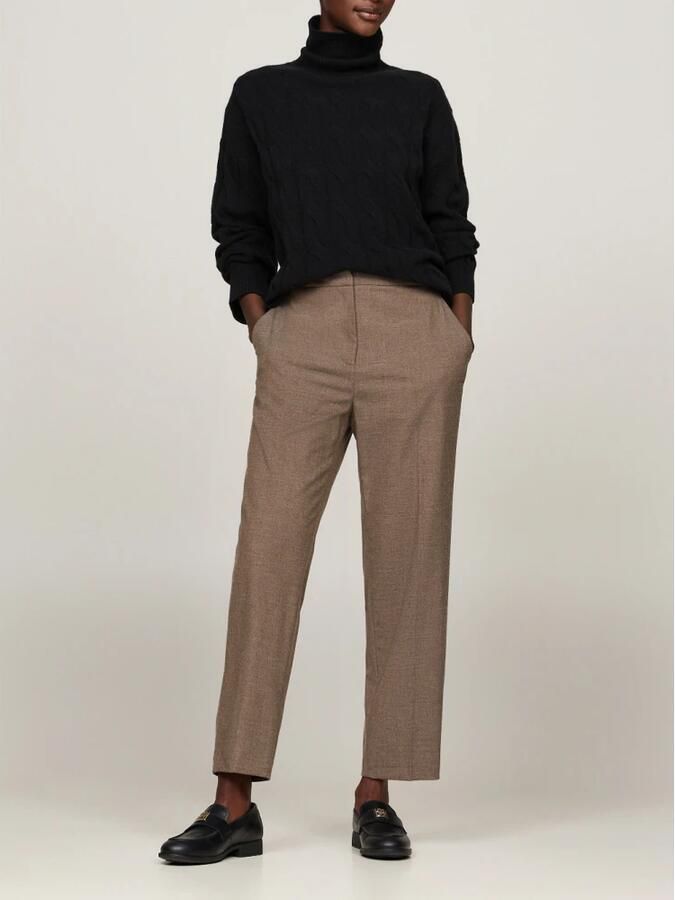 Tommy Hilfiger Coltrui SOFT WOOL CABLE ROLL-NK SWEATER met logoborduring allover kabelpatroon rolkraag 100% wol - Foto 2