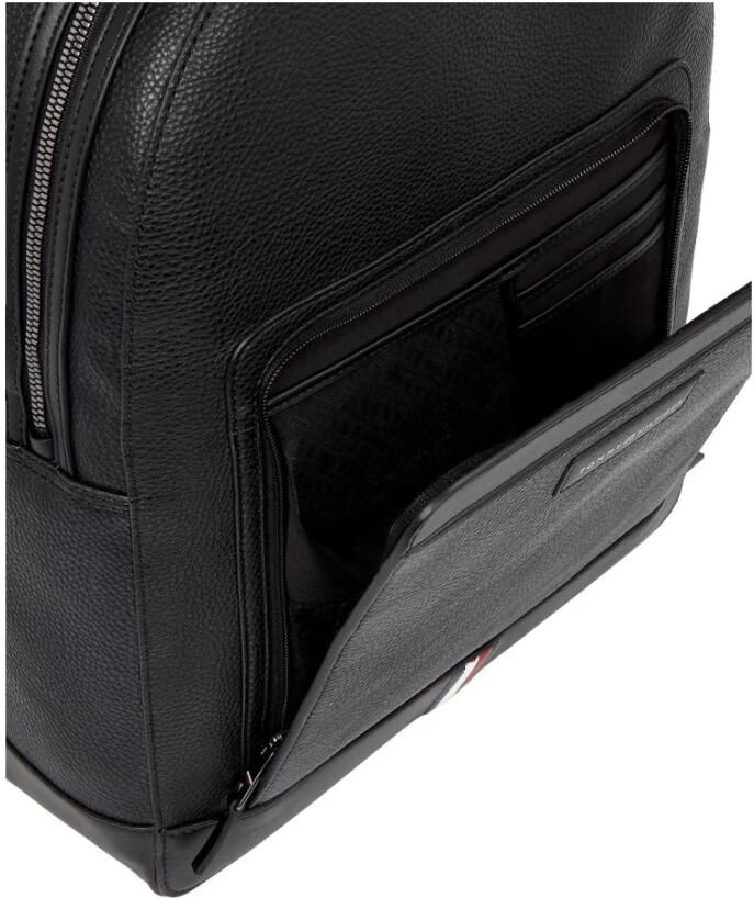 Tommy Hilfiger Zwarte herenrugzak met contrastdetails Black Unisex