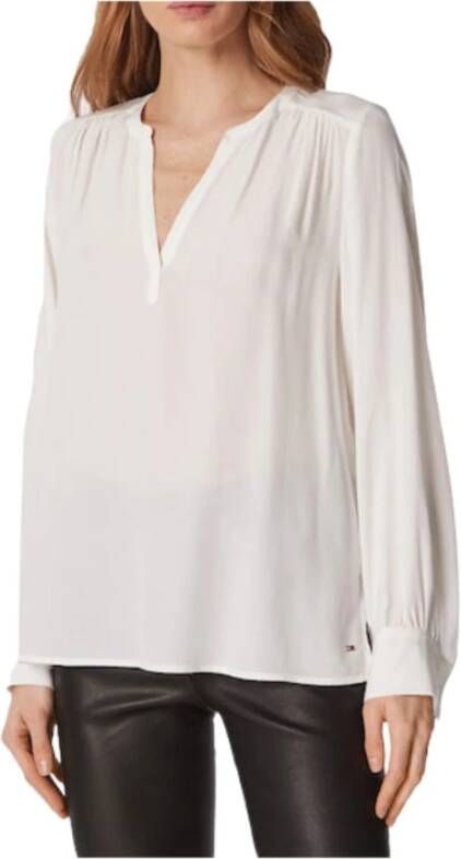 Tommy Hilfiger Relaxed Fit V-hals blouse White Dames