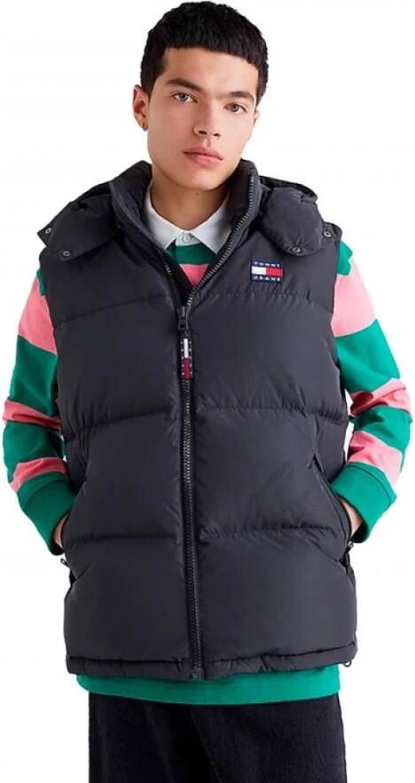Tommy Hilfiger Mouwloze Zwarte Polyester Jas Zwart Heren