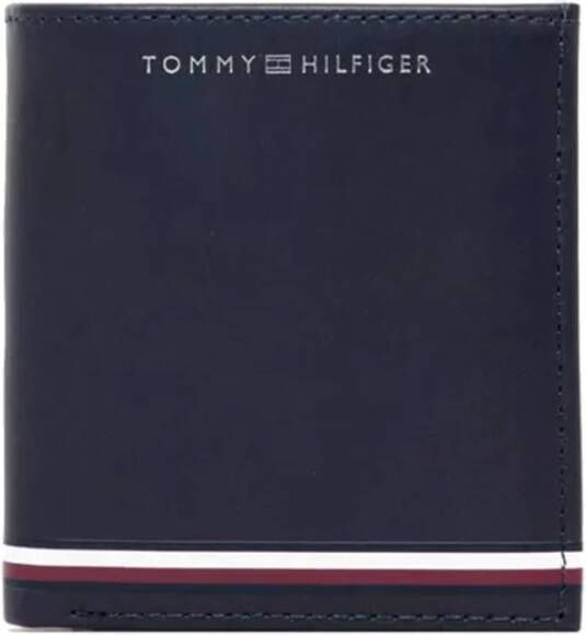 Tommy Hilfiger Blauw leren portemonnee met meerdere vakken Blue Heren