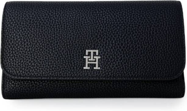 Tommy Hilfiger TH Emblem Grote Flap Portemonnee Aw0Aw14888 Black Dames