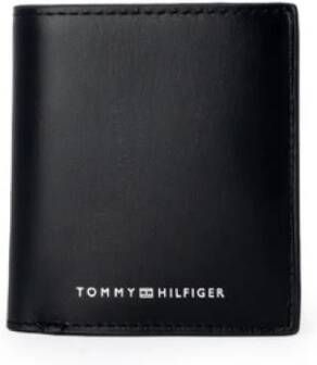 Tommy Hilfiger Zwarte leren portemonnee met muntvak en kaartvakken Black Heren