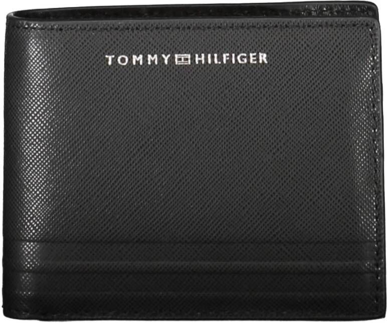 Tommy Hilfiger Heren Portemonnee Zwart Contrast Print Logo Black Heren
