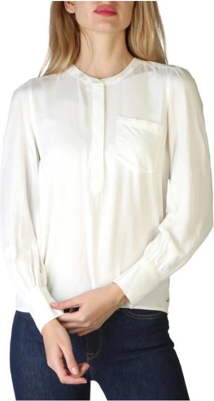Tommy Hilfiger Lente Zomer Dames Overhemd met Lange Mouwen White Dames