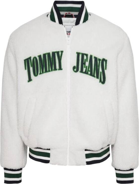 Tommy Jeans Sherpa jacket met labelstitching model 'COLLEGIATE'