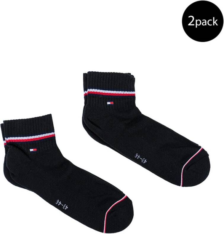 Tommy Hilfiger Sokken Essential 2-Pack Crew sokken voor heren zwart
