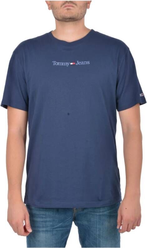 Tommy Jeans Blauwe Logo T-shirts en Polos Blauw Heren