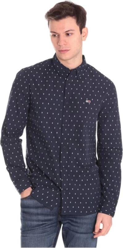 Tommy Jeans Casual Shirts Blauw Heren