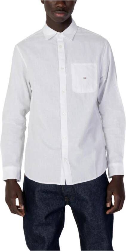 Tommy Jeans Casual Shirts Wit Heren