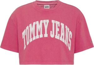 Tommy Jeans Crop Top Roze Dames