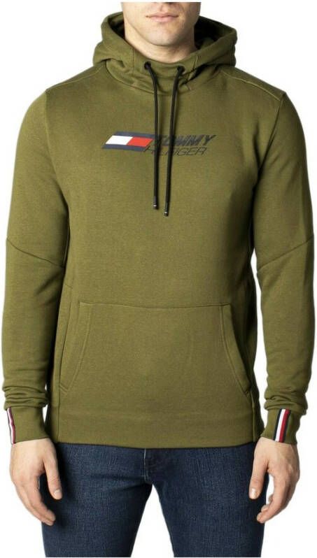 Tommy Jeans Logo Fleece Hoody Hoodie Green Heren
