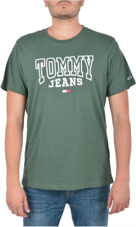 Tommy Jeans Groene T-shirts en Polos met Logo Groen Heren