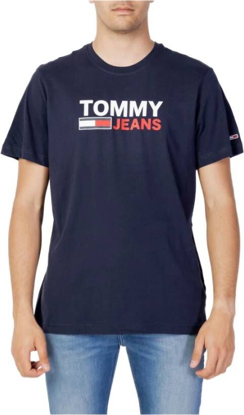 Tommy Jeans Heren Blauw Print T-shirt Blauw Heren