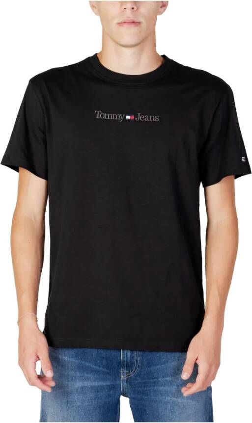 Tommy Jeans Heren Klassiek T-Shirt met Kleine Tekst Black Heren