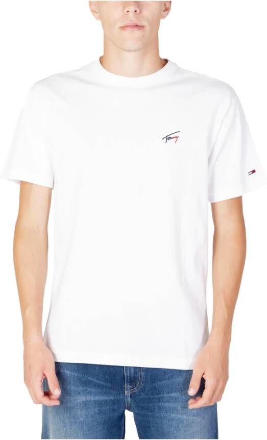 Tommy Jeans Heren Signature T-Shirt Wit Heren