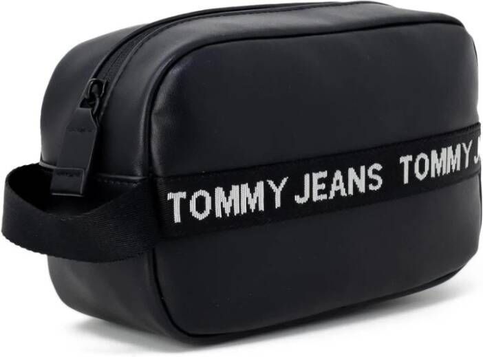 Tommy Jeans Heren Zwarte Rits Tas voor Herfst Winter Zwart Heren