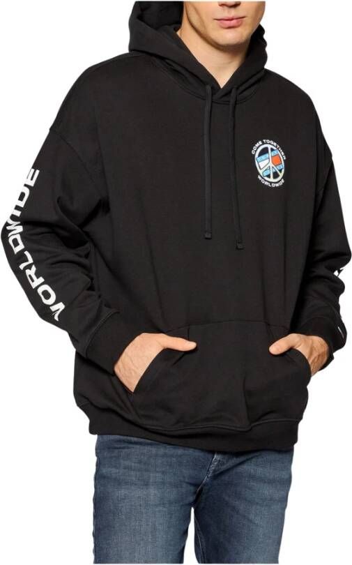 Tommy Jeans Zwarte Sweaters Tjm Together World Peace Hoodi