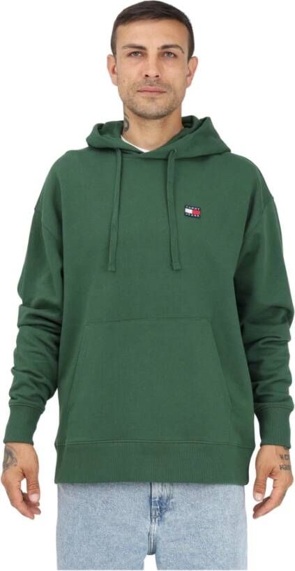 Tommy Jeans Groene effen hoodie met capuchon Green Heren