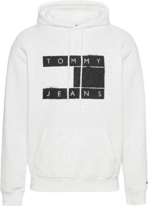 Tommy Jeans Katoenen Sweatshirt met Oversized Logo White Heren