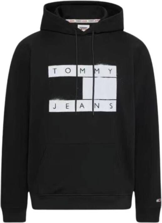 Tommy Jeans Katoenen Sweatshirt met Oversized Logo Zwart Heren