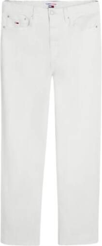 Tommy Jeans Leather Trousers White Heren