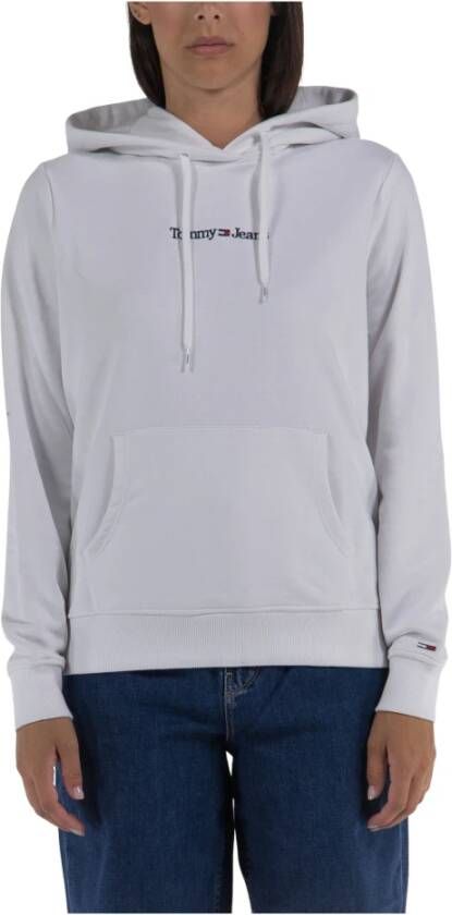 Tommy Jeans Logo Hoodie Wit Dames