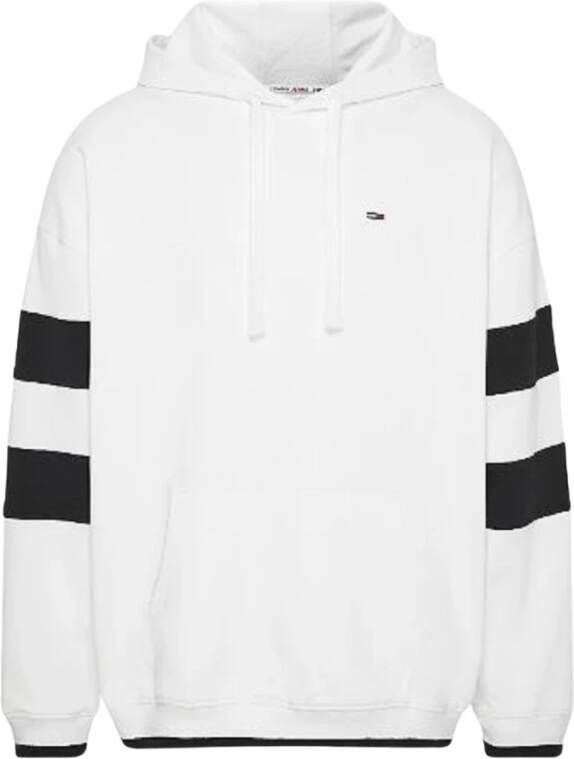 Tommy Jeans Men Clothing Sweatshirts White Ss23 Wit Heren