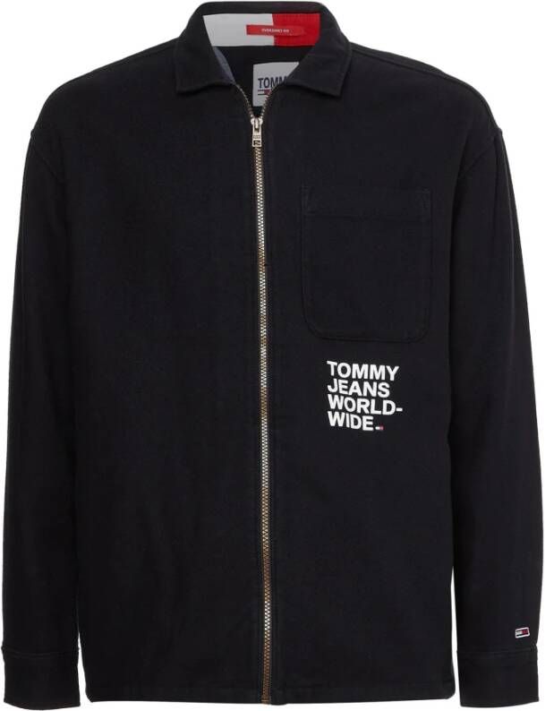 Tommy Jeans Overshirt TJM Modern ZIP Zwart Heren