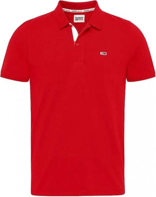 Tommy Jeans Klassieke Polo Buttoned Shirt Red Heren