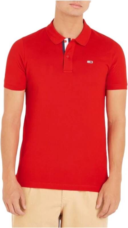 Tommy Jeans Polo Shirts Rood Heren