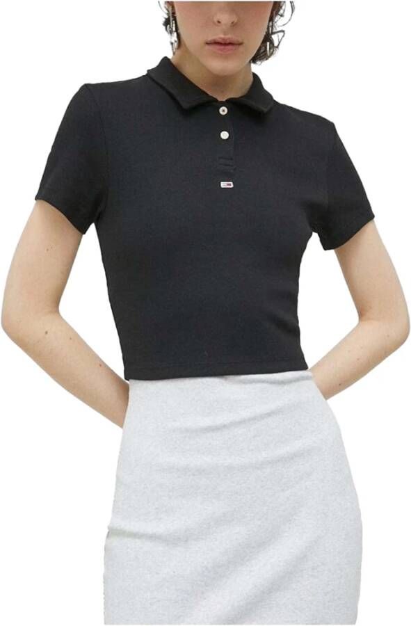 Tommy Jeans Polo Shirts Zwart Dames