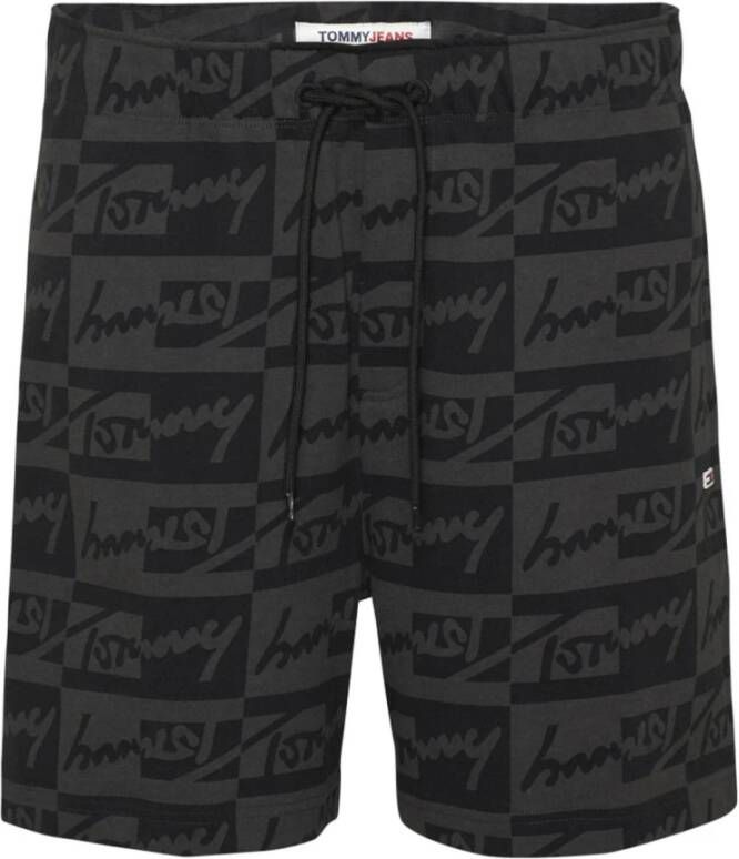 Tommy Jeans Recycled cotton logo Bermuda shorts Zwart Heren