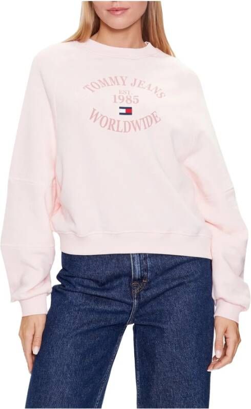 Tommy Jeans Relaxed Fit Roze Sweaters Roze Dames