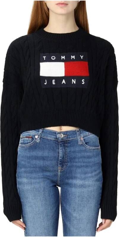 Tommy Jeans Round-neck Knitwear Zwart Dames