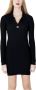 Tommy Jeans Zwarte Mini Jurk Tjw Collar Badge Sweater Dress - Thumbnail 4