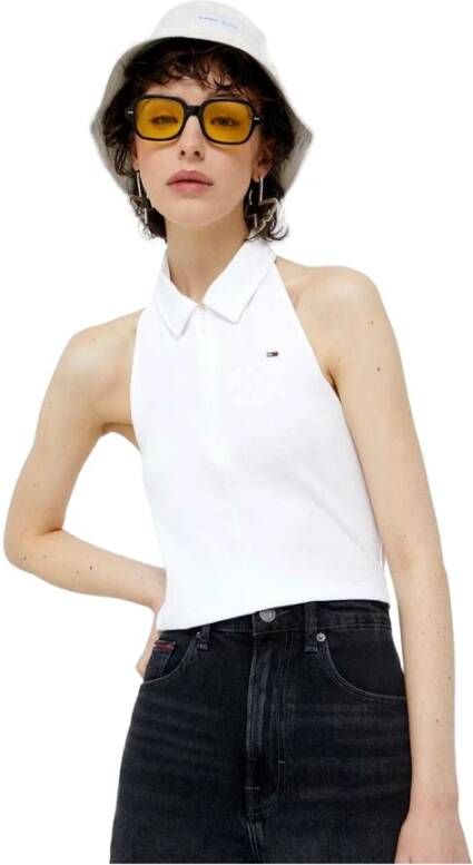 Tommy Jeans Sleeveless Tops White Dames