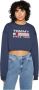 Tommy Jeans Super Crop Modern Sweat Hoodie Blue Dames - Thumbnail 1