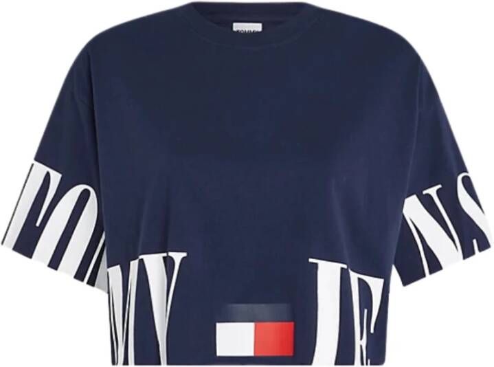 Tommy Jeans T-Shirts Blauw Dames
