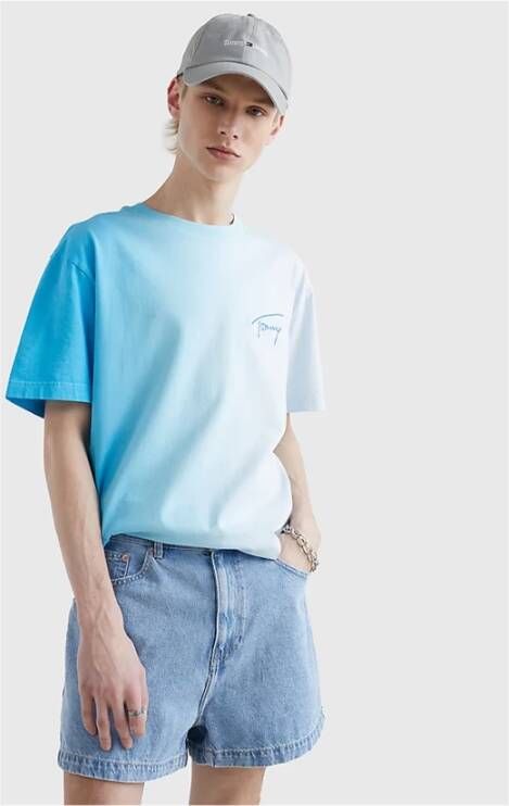 Tommy Jeans T-Shirts Blauw Heren
