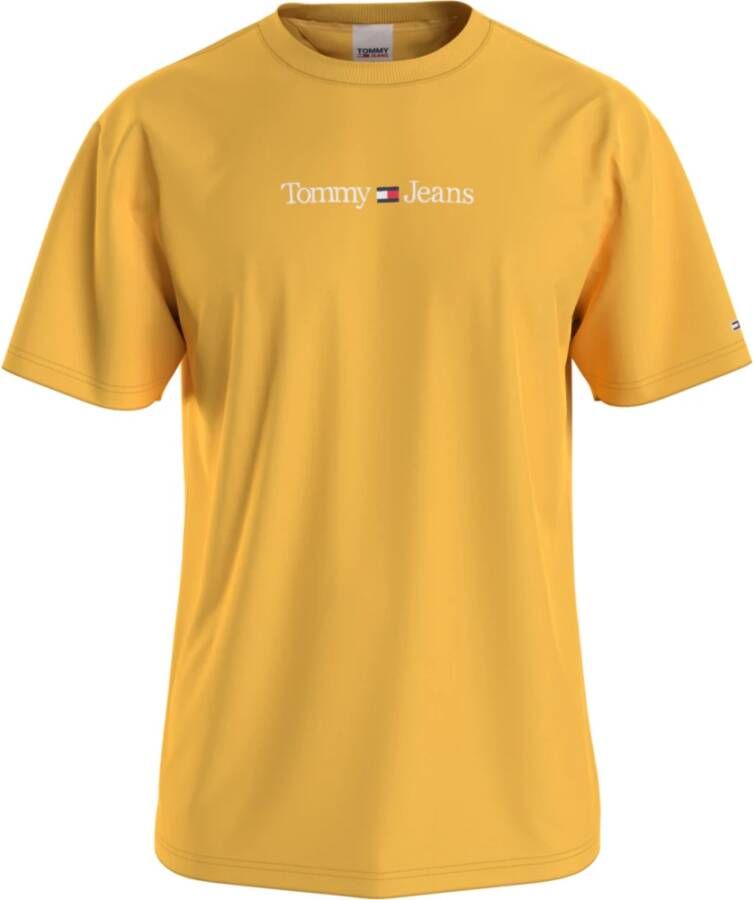 Tommy Jeans Heren Gele T-shirt Effen Korte Mouw Yellow Heren