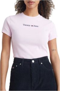 Tommy Jeans T-Shirts Roze Dames